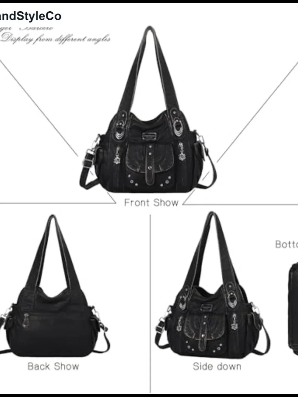 Hobo Bag for Women PU Leather Crossbody Shoulder Handbag